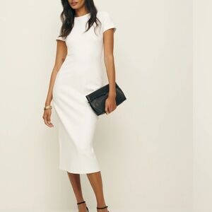 Reformation Elona dress white